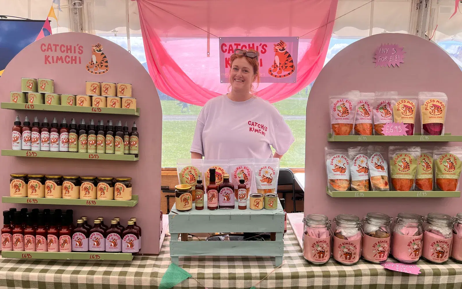 The colourful Catchi's Kimchi stall, one of many independent producers at the festival.